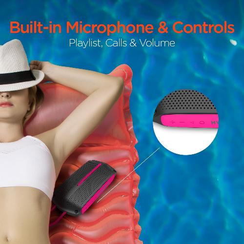 HyperGear Wave IPX4 Waterproof Bluetooth Speaker with Extended Battery Life and HD Stereo Sound