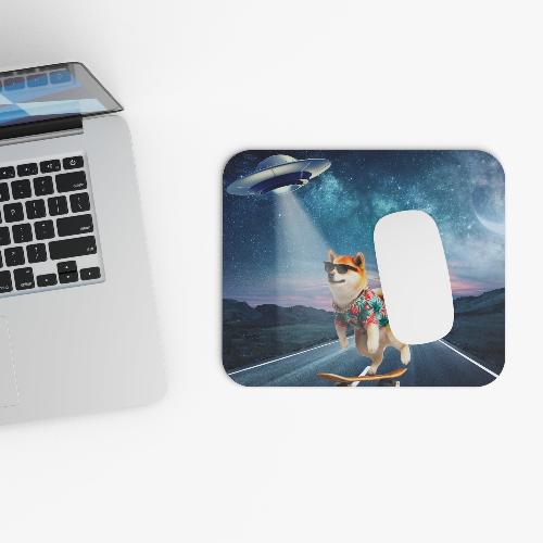 Shibe Skateboarding UFO Abduction Mouse Pad