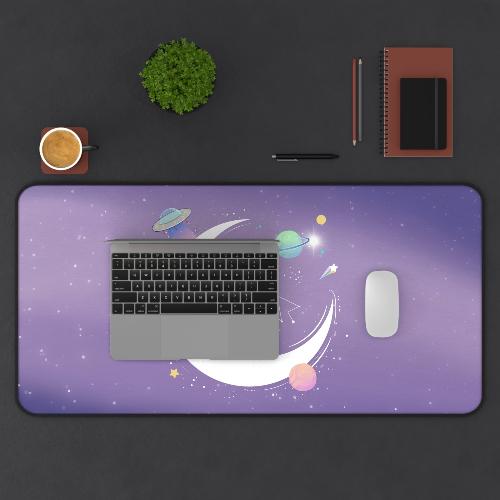 Alien Space Theme Desk Mat – Large Gaming Mouse Pad with Cosmic Design