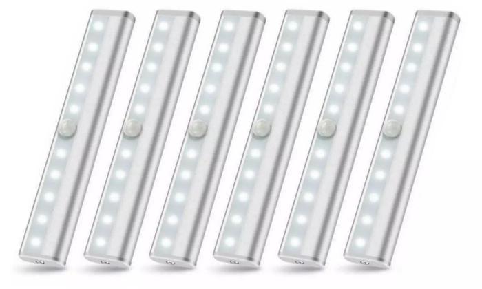 10 LED Motion Sensor Stick-on Light Bar (3 or 6-Pack)