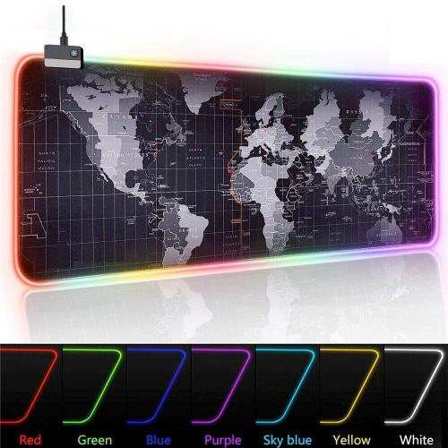 RGB World Map Gaming Mouse Pad