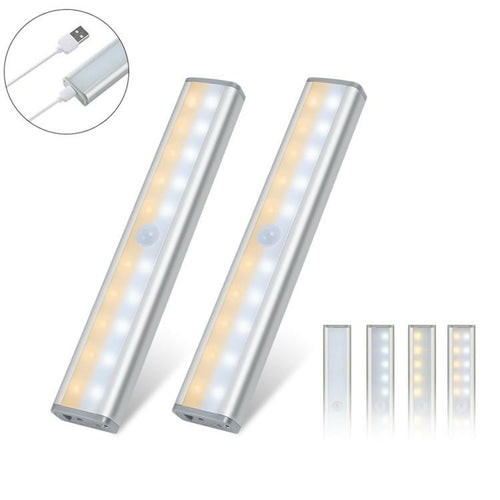 Rechargeable LED Motion Sensor Light Bar with Magnetic Backing – Multi-Pack Bright White