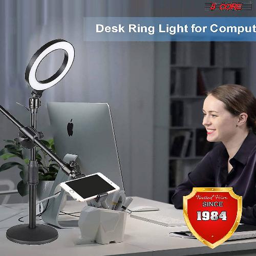 Adjustable 6-Inch LED Ring Light with Cell Phone Stand and Flexible Angle for Photography and Video