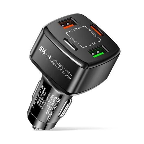 PBG 4-Port Car Charger - Dual USB and PD Ports for Fast Charging