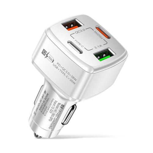 PBG 4-Port Car Charger - Dual USB and PD Ports for Fast Charging