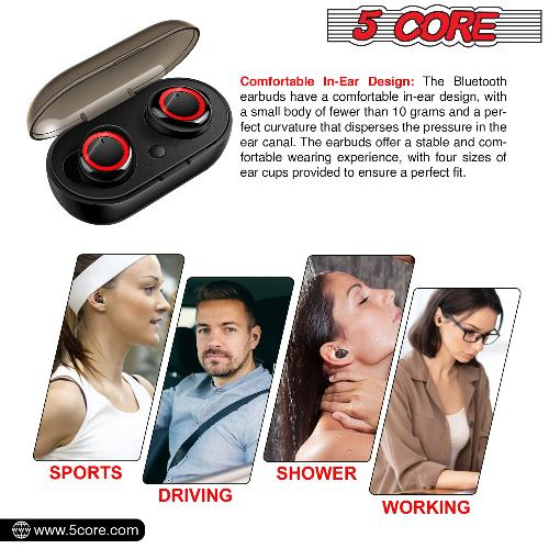 True Wireless Bluetooth Earbuds with 32-Hour Playtime, Active Noise Cancellation, and IPX8 Waterproof Rating | Wireless Earbuds for Crystal-Clear Sound and Comfortable Fit