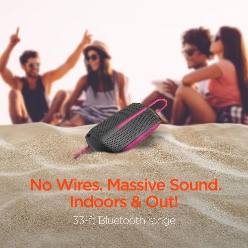 HyperGear Wave IPX4 Waterproof Bluetooth Speaker with Extended Battery Life and HD Stereo Sound