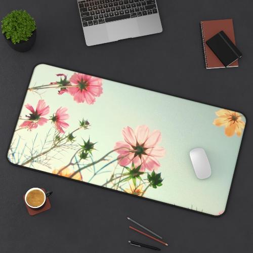 Floral Desk Mat - Flowers in the Field Desk Pad for Office and Home