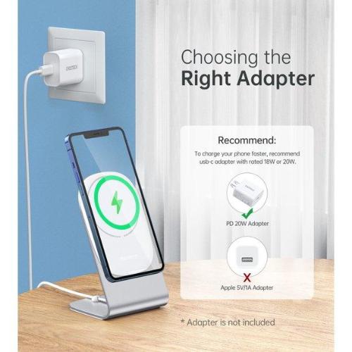 15W Wireless Charging Stand for iPhone 12 Series & Newer Models – Fast Charging with Adjustable Viewing