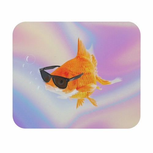 Goldfish with Sunglasses Mouse Pad – Stylish Office and Gaming Mat