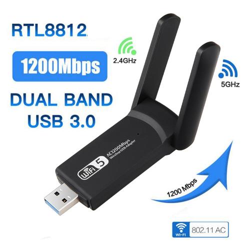 Dual Band 1200Mbps High-Speed WiFi Adapter with AC1200 Wireless Connectivity