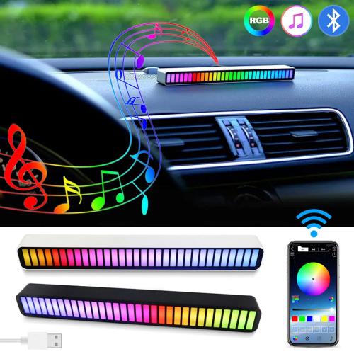 RGB Voice-Activated Pickup Rhythm Light with Bluetooth Control for Car, Room, and Game Room