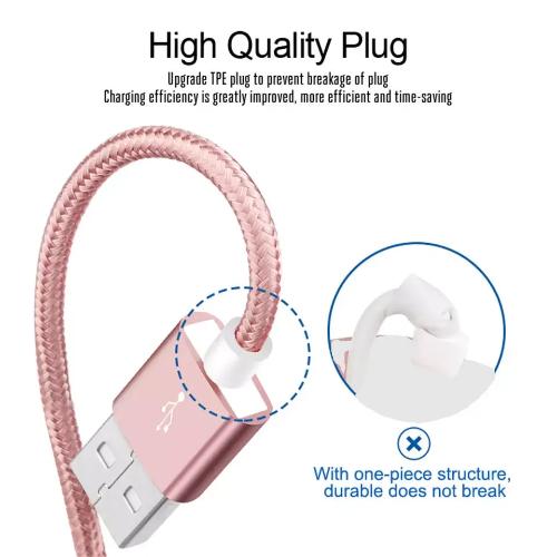 PBG 10FT iPhone and iPad Fast Charging Cable - Durable Nylon Braided Lightning Charger