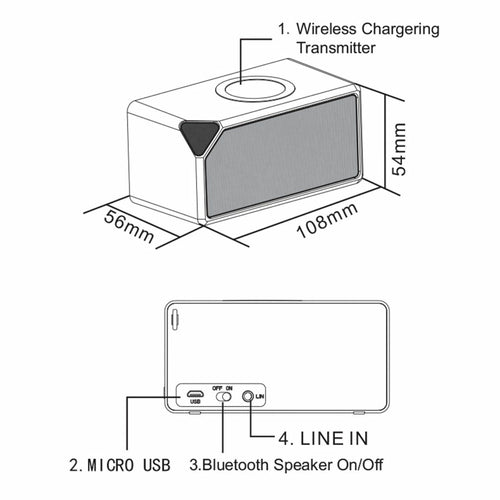 Bluetooth Speaker with Wireless Charging Pad