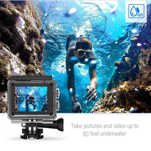 Ultra HD 4K Action Camera - Waterproof, Shockproof, and Dustproof with WiFi and 16MP Wide-Angle Lens