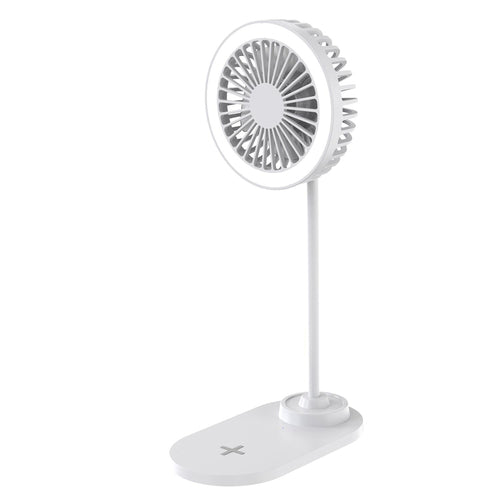 ZTECH IllumiBreeze LED Desk Fan with Wireless Charging Base – Adjustable Speed and Customizable Lighting