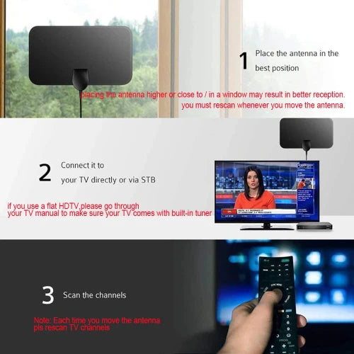 4K HD TV Box with 28dBi High Gain Antenna and 150-Mile Range