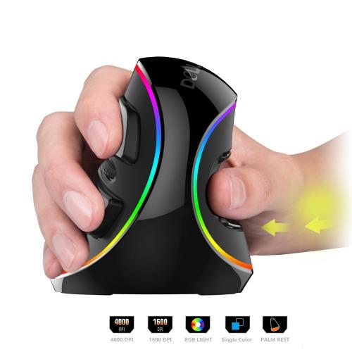 Vertical RGB Wired Mouse – Ergonomic Design with Adjustable DPI and LED Lighting for Comfortable Use