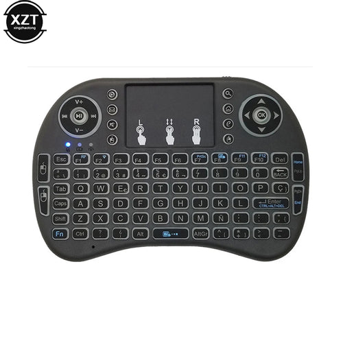 2.4G Mini Wireless Keyboard with 3-Color Backlit (English/Russian/Arab/Spanish/Hebrew)