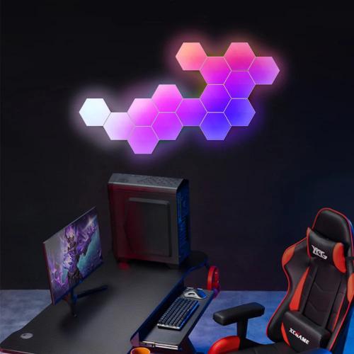 Smart Hexagon Light Panels with App and Remote Control - Music Sync RGB Gaming LED Panels