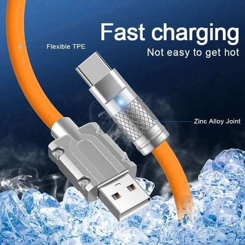 120W USB Type C Cable Super Fast Charging 7A Liquid Silicone