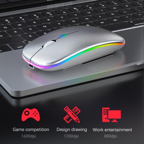 RGB Rechargeable Wireless Bluetooth Mouse – Adjustable DPI with LED Backlight and Fast Bluetooth 5.2 Connectivity