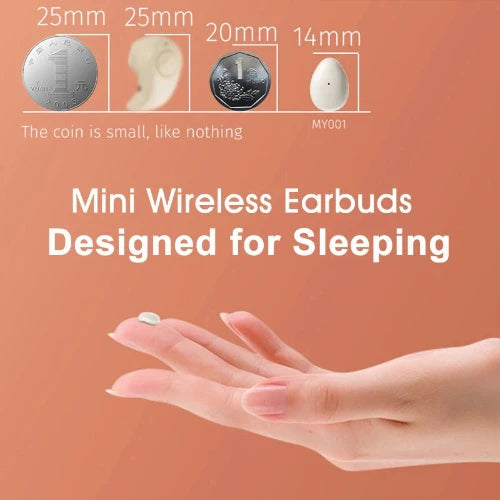 Mini Invisible Sleep Earbuds with Noise Cancelling and 24-Hour Battery - Bluetooth 5.3 Wireless Earplugs for Side Sleepers