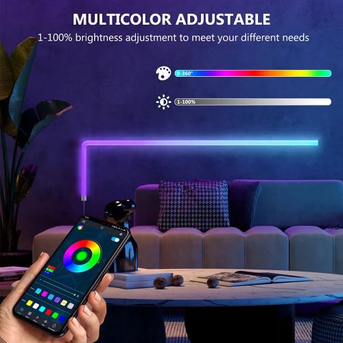 Smart LED RGBIC Wall Lights with Music Sync | 7-Piece Customizable Wall Sconces | Bluetooth App & Remote Control | Perfect for Home Decor & Gaming Rooms