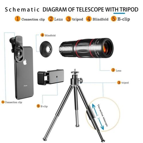 Dragon Bluetooth Ultra HD 28X Zoom Telescope Lens with Tripod Kit