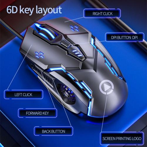 Dragon High-Precision 6-Button Gaming Mouse with 3200 DPI Adjustable Sensitivity