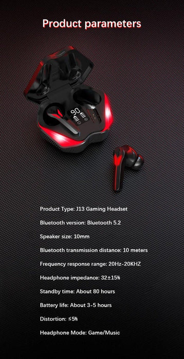 Red Flame True Wireless Bluetooth Earbuds – High-Performance Noise Cancelling Earphones with Secure Fit