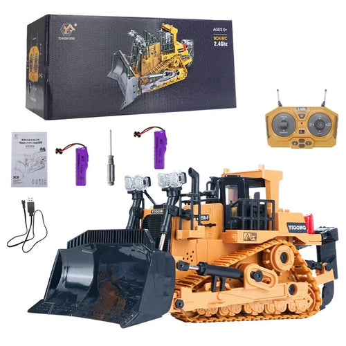 1:20 Scale Remote Control Excavator Toy – 11CH RC Construction Vehicle with 2.4G Handle, Lights, and Sound