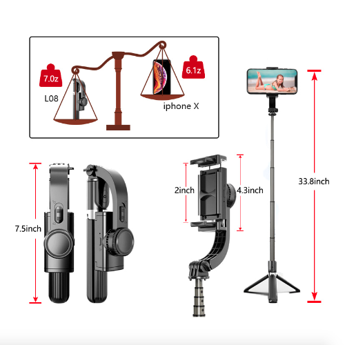 3-in-1 Mobile Phone Stabilizer: Selfie Stick, Tripod, and Gimbal Stabilizer