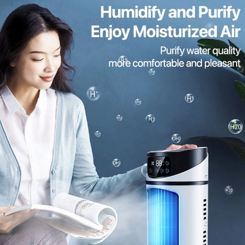 3-in-1 Mini Portable Water Air Cooling Fan – Blowing, Cooling, and Humidifying Functions with USB Power