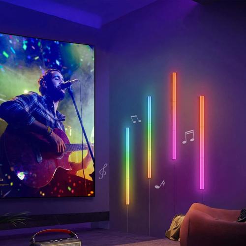 Smart LED RGBIC Wall Lights with Music Sync | 7-Piece Customizable Wall Sconces | Bluetooth App & Remote Control | Perfect for Home Decor & Gaming Rooms