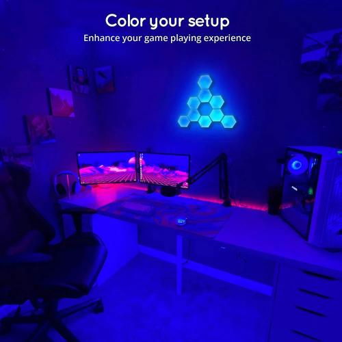 Smart Hexagon Light Panels with App and Remote Control - Music Sync RGB Gaming LED Panels