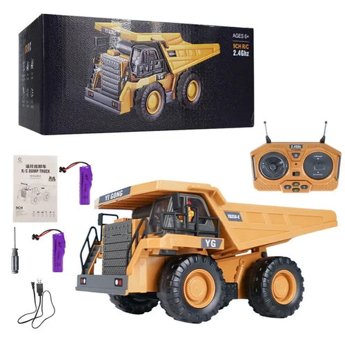 1:20 Scale Remote Control Excavator Toy – 11CH RC Construction Vehicle with 2.4G Handle, Lights, and Sound