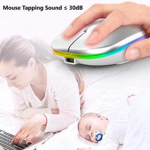 RGB Rechargeable Wireless Bluetooth Mouse – Adjustable DPI with LED Backlight and Fast Bluetooth 5.2 Connectivity