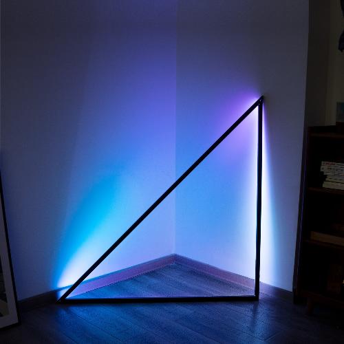 Triangle Floor Lamp - Modern LED with 8 Colors, Music Sync, and Dynamic Light Modes