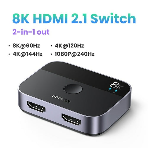 8K HDMI Switch & Splitter, Female-Female HDMI Cable with 4K Support, CE/FCC/RoHS Certified