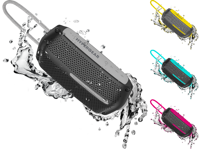 HyperGear Wave IPX4 Waterproof Bluetooth Speaker with Extended Battery Life and HD Stereo Sound