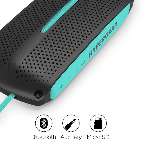 HyperGear Wave IPX4 Waterproof Bluetooth Speaker with Extended Battery Life and HD Stereo Sound