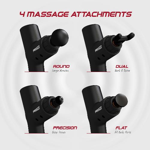 Portable Massage Gun with 4 Attachments & 6 Speed Settings for Muscle Recovery and Pain Relief