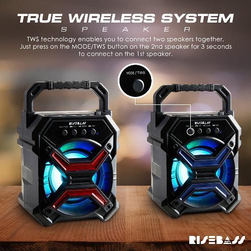 Ultra-Portable Wireless Speaker with 400W Power, Bluetooth Connectivity, True Wireless Stereo, Long Battery Life, and Colorful LED Lights