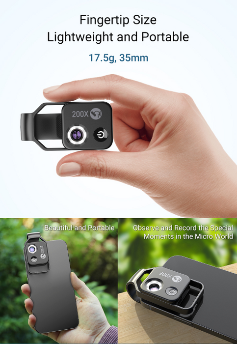 200X Digital Zoom Lens for Mobile Phones – Compatible with iPhone and Samsung Smartphones