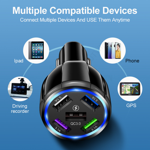 15W Quick Charge 5 USB QC3.0 Car Charger