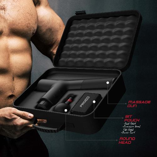 Portable Massage Gun with 4 Attachments & 6 Speed Settings for Muscle Recovery and Pain Relief