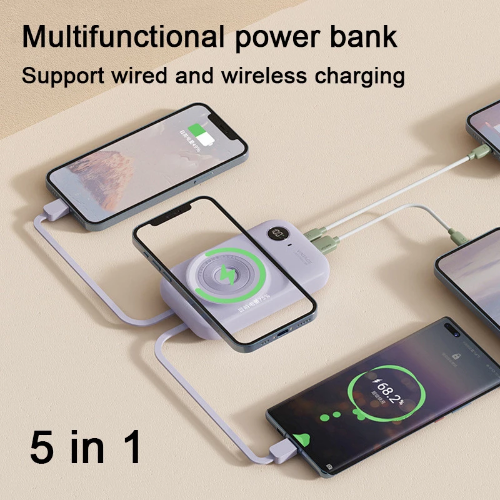 10,000mAh Wireless Charger with Multi-Port Output – Fast Charging, High Conversion Rate