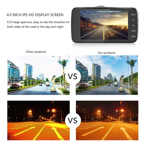 4" Dual Lens 1080P FHD 1.0MP Dash Cam