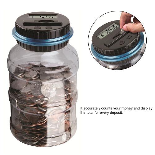 Digital Coin Counting Money Box with LCD Display - Accurate Savings Tracker